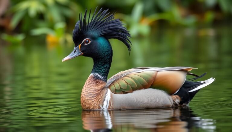 Crested duck ornamental appearance